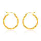 9ct Yellow Gold Silver Filled Fancy Hoop Earring