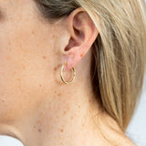 9ct Yellow Gold Silver Filled Fancy Hoop Earring