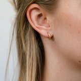 9ct Yellow Gold Silverfilled Diamond Cut 10mm Hoop Earrings