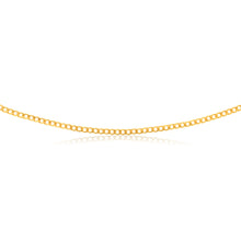 Load image into Gallery viewer, 9ct Yellow Gold Silverfilled Bevelled Curb 80 Gauge 60cm Chain