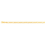 9ct Yellow Gold Silverfilled 80 Gauge Bevelled 1:3 Figaro 21cm Bracelet