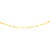 9ct Yellow Gold Silver Filled Bevelled 1:3 Figaro 80 Gauge 55cm Chain