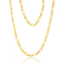 Load image into Gallery viewer, 9ct Yellow Gold Silverfilled 115Gauge  1:3 Figaro 55cm Chain