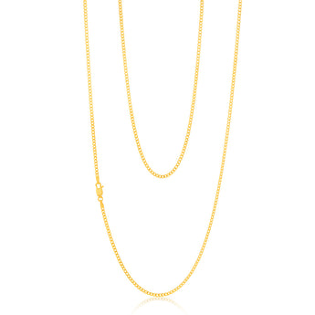 9ct Yellow Gold Silver Filled 60 Gauge Curb 80cm Chain