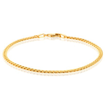 Load image into Gallery viewer, 9ct Yellow Gold Silverfilled 80 Gauge Curb 19cm Bracelet