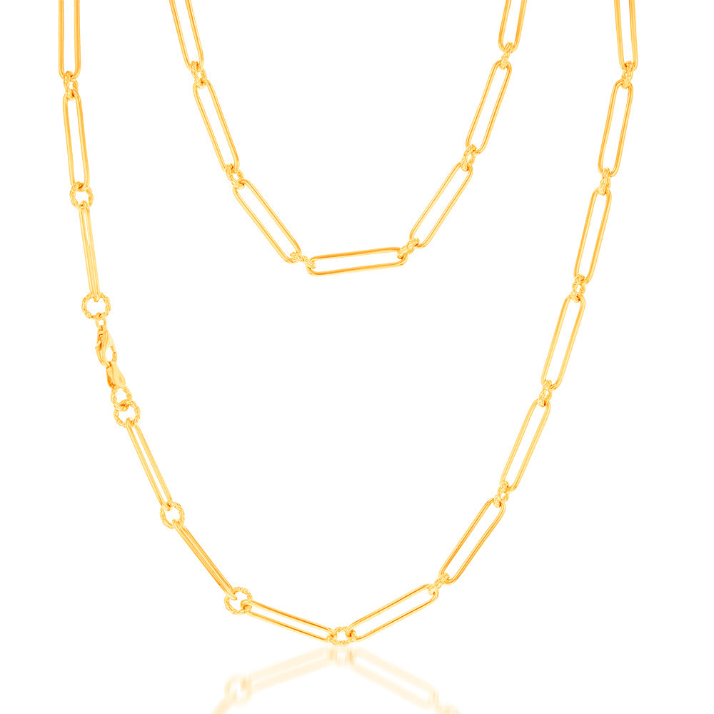 9ct Yellow Gold Silverfilled Fancy 60cm Chain