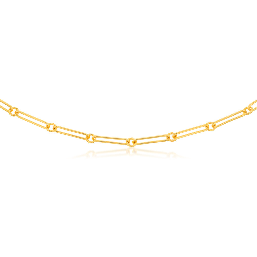 9ct Yellow Gold Silverfilled Fancy 60cm Chain