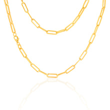Load image into Gallery viewer, 9ct Yellow Gold Silverfilled Paperclip 45cm Chain