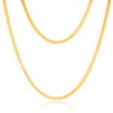 9ct Yellow Gold Silver Filled 120 Gauge Curb 55cm Chain