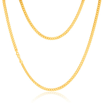 9ct Yellow Gold Silver Filled 120 Gauge Curb 55cm Chain