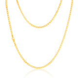 9ct Yellow Gold Silver Filled 80 Gauge Anchor 55cm Chain