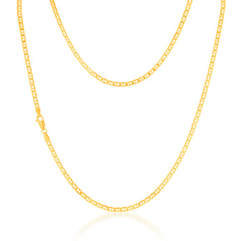 9ct Yellow Gold Silver Filled 80 Gauge Anchor 55cm Chain