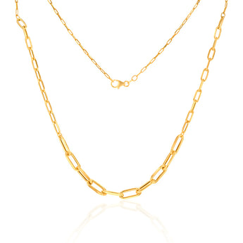 9ct Yellow Gold Silver Filled Paperclip Chain