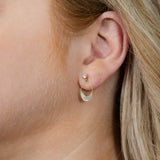 9ct Yellow gold Silver Filled Cubic Zirconia Flat Oval Drop Earrings