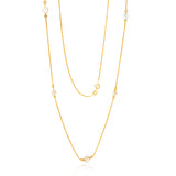 9ct Yellow Gold Silver Filled White Bead On 25 Gauge Wheat 60cm Chain