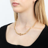 9ct Gold Silverfilled Fancy 9+1 Belcher 5.5mm Wide 45cm Chain
