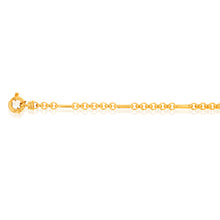 Load image into Gallery viewer, 9ct Gold Silverfilled Fancy 9+1 Belcher 5.5mm Wide 19cm Bracelet