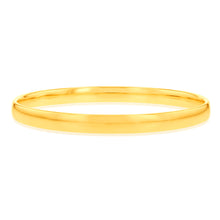 Load image into Gallery viewer, 9ct Yellow Gold Silverfilled Light 6mm X 65mm Bangle