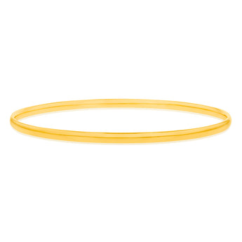 9ct Yellow Gold Silverfilled Light Weight 3mm X 65mm Bangle