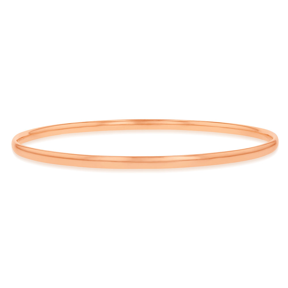 9ct Rose Gold Silverfilled Light Weight 3mm X 65mm Bangle