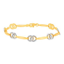 Load image into Gallery viewer, 9ct Yellow And White Gold Silverfilled Fancy 19.7cm Bracelet
