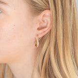 9ct Yellow Gold Silver Filled Pink Enamel On Twisted Hoop Earrings