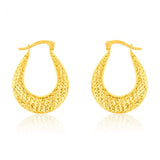 9ct Yellow Gold Silverfilled Patterned Creole Earrings