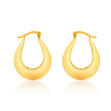 9ct Yellow Gold Silverfilled Patterned Creole Earrings