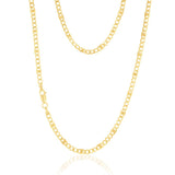 9ct Yellow Gold Silver Filled 1:3  Curb+ Anchor 80 Gauge 45cm Chain