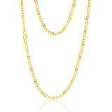 9ct Yellow Gold Silver Filled 1:3 Curb+Anch 80 Gauge 50cm Chain