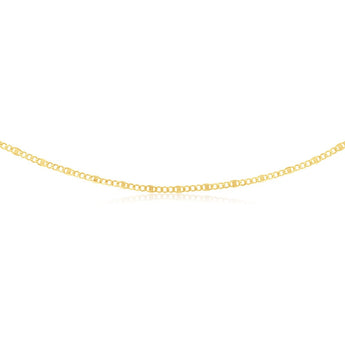 9ct Yellow Gold Silver Filled 1:3 Curb+Anch 80 Gauge 50cm Chain