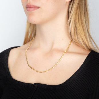 9ct Yellow Gold Silver Filled 1:3 Curb+Anch 80 Gauge 50cm Chain