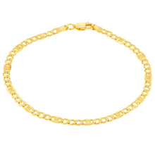 Load image into Gallery viewer, 9ct Yellow Gold Silverfilled 1:3 Curb +Anch 80 Gauge 19cm Bracelet