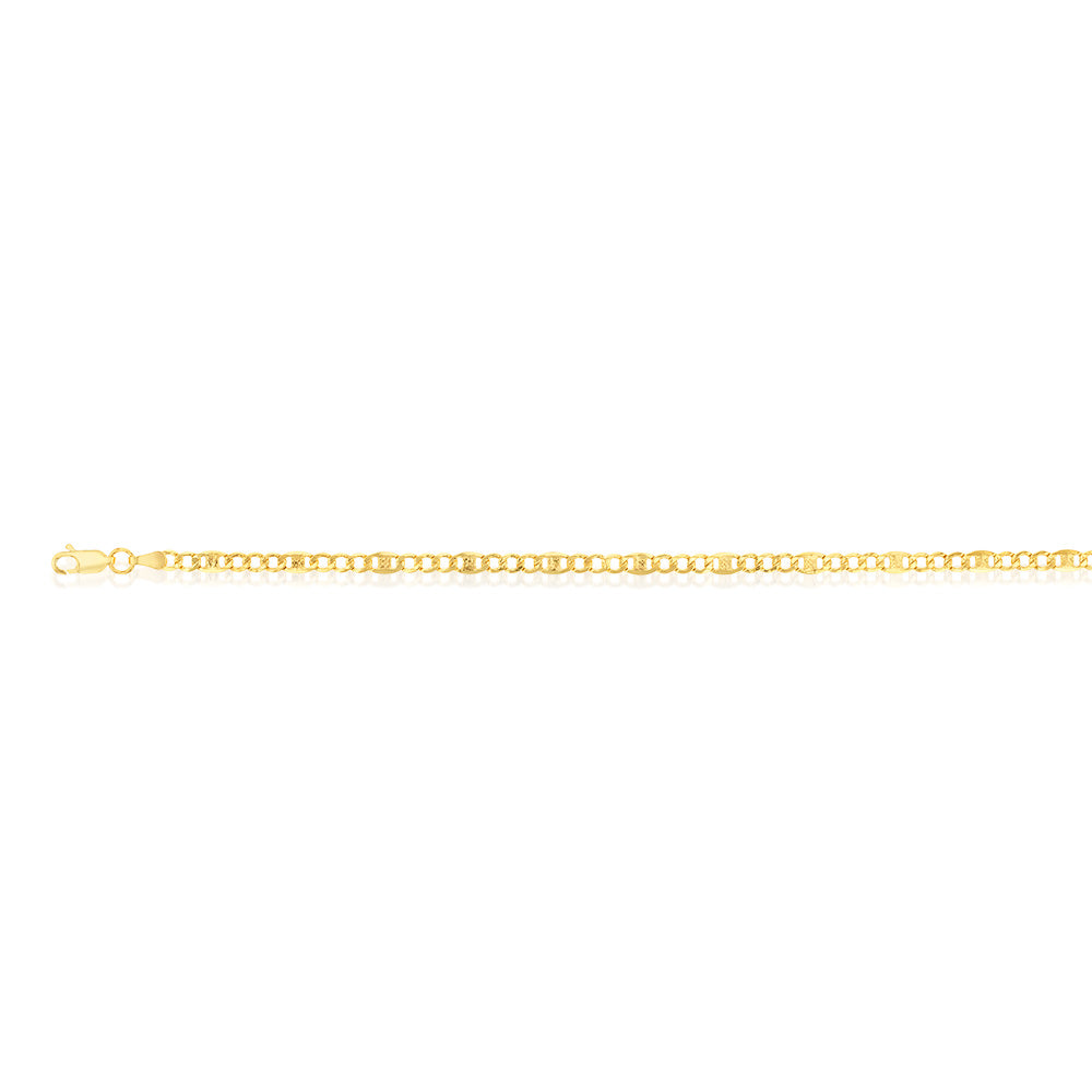 9ct Yellow Gold Silverfilled 1:3 Curb +Anch 80 Gauge 19cm Bracelet