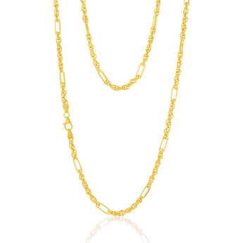 9ct Yellow Gold Silver Filled Fancy 60cm Chain
