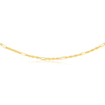 9ct Yellow Gold Silver Filled Fancy 60cm Chain