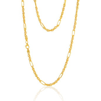 9ct Yellow Gold Silver Filled Fancy 70cm Chain