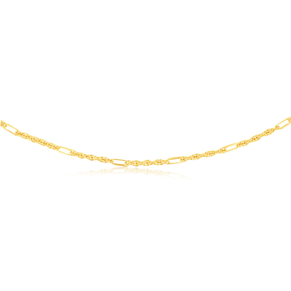 9ct Yellow Gold Silverfilled Fancy 70cm Chain