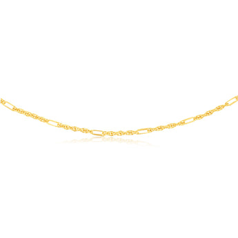 9ct Yellow Gold Silver Filled Fancy 70cm Chain