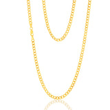 9ct Yellow Gold Silverfilled Diamond Cut Curb 100Gauge 60cm Chain