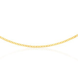 9ct Yellow Gold Silverfilled Diamond Cut Curb 100Gauge 60cm Chain