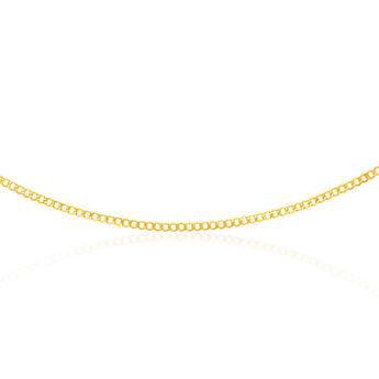 9ct Yellow Gold Silverfilled Diamond Cut Curb 100Gauge 60cm Chain