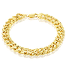 Load image into Gallery viewer, 9ct Yellow Gold Silverfilled Diamond Cut Curb 300Gauge 23cm Bracelet
