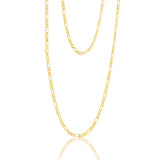 9ct Yellow Gold Silver Filled 1:3 Figaro 80 Gauge 60cm Chain