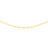 9ct Yellow Gold Silver Filled 1:3 Figaro 80 Gauge 60cm Chain