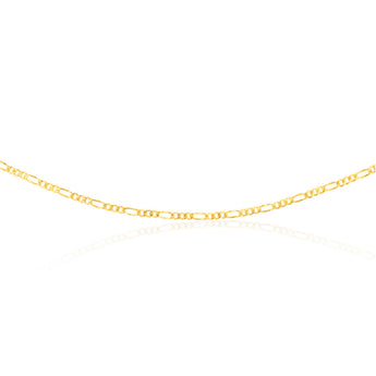 9ct Yellow Gold Silver Filled 1:3 Figaro 80 Gauge 60cm Chain