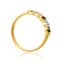 Load image into Gallery viewer, 9ct Yellow Gold Exquisite Diamond + Natural Sapphire Ring