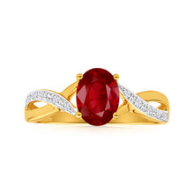 Load image into Gallery viewer, 9ct Dazzling Yellow Gold Diamond and Garnet Ring