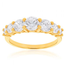 Load image into Gallery viewer, 9ct Yellow Gold Cubic Zirconia Graduated 7 Stone Ring