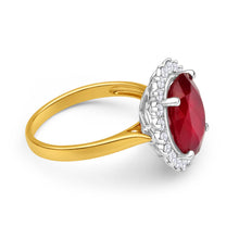 Load image into Gallery viewer, Natural Enhanced 8-8.75ct Ruby and Diamond Ring in 9ct Yellow Gold